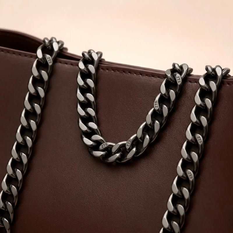 Tote Bag Chic Chain-Strap Leather Tote ZTS-CR-020