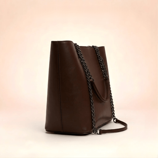 Tote Bag Chic Chain-Strap Leather Tote ZTS-CR-020