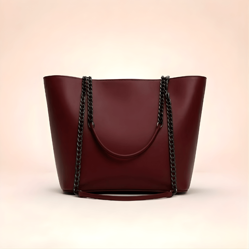 Tote Bag Chic Chain-Strap Leather Tote ZTS-CR-020