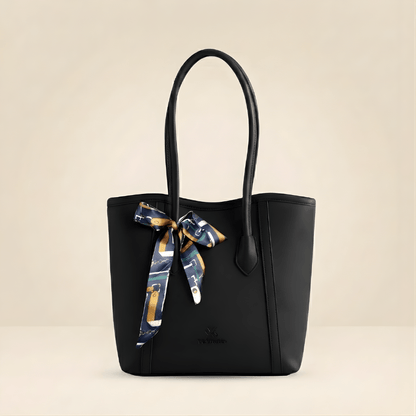 Luxury Beige & Tan Scarf Tote Bag With Scarf Decorated in Pakistan ZTS-CR-078