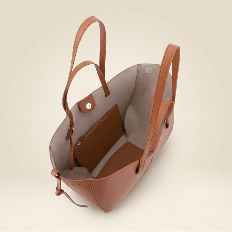 Spacious Tan Fox-Leather Everyday Shoulder Bag ZTS-CR-048