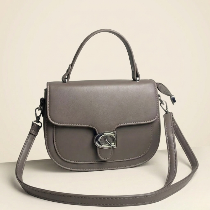 Premium Tan Saddle Handbag with Metallic Clasp – Elegant Ladies Bag ZTS-CR-126