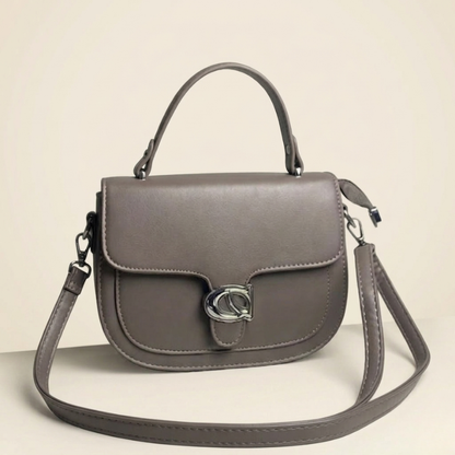 Premium Tan Saddle Handbag with Metallic Clasp – Elegant Ladies Bag ZTS-CR-126