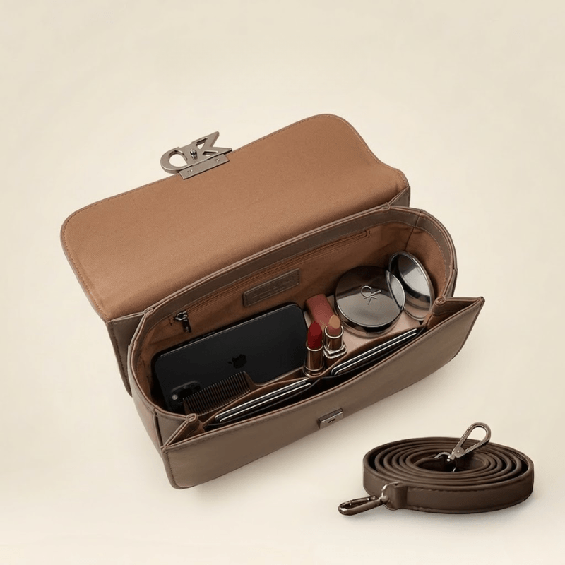 Luxury Minimalist Ladies Handbag Metallic Logo Clasp ZTS-CR-127