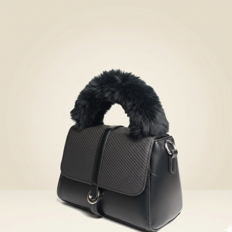 Modern Handbag Statement Fur-Handle Bag ZTS-CR-137