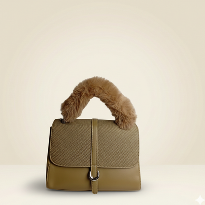 Modern Handbag Statement Fur-Handle Bag ZTS-CR-137