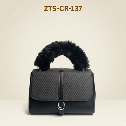 Modern Handbag Statement Fur-Handle Bag ZTS-CR-137