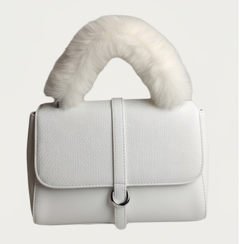 Modern Handbag Statement Fur-Handle Bag ZTS-CR-137