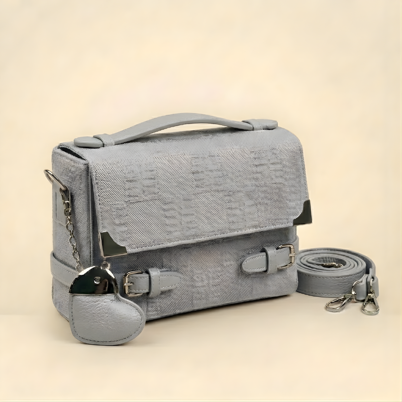 Handbag Luxury Textured Ladies Heart Charm ZTS-CR-133