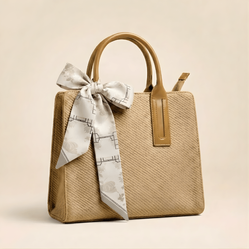 Handbag Luxury Textured Ladies Tote Bag Silk Scarf ZTS-CR-146