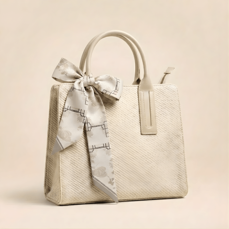 Handbag Luxury Textured Ladies Tote Bag Silk Scarf ZTS-CR-146