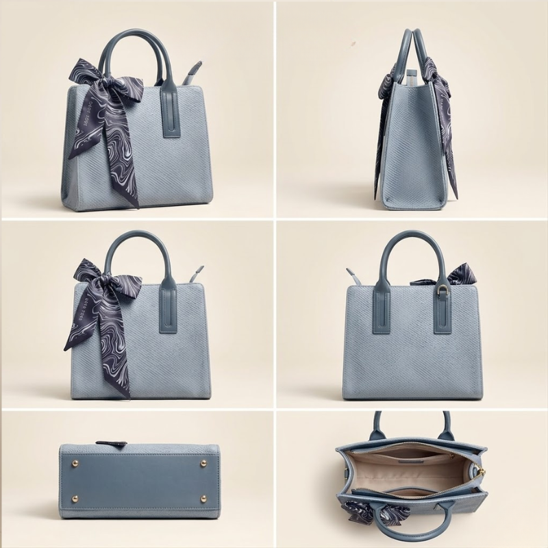 Handbag Luxury Textured Ladies Tote Bag Silk Scarf ZTS-CR-146