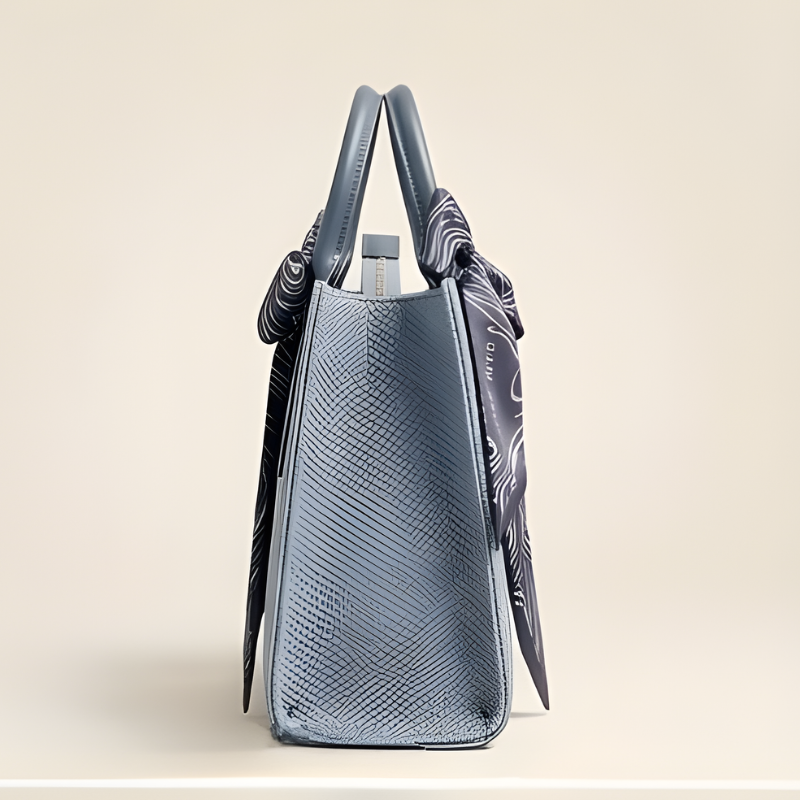 Handbag Luxury Textured Ladies Tote Bag Silk Scarf ZTS-CR-146