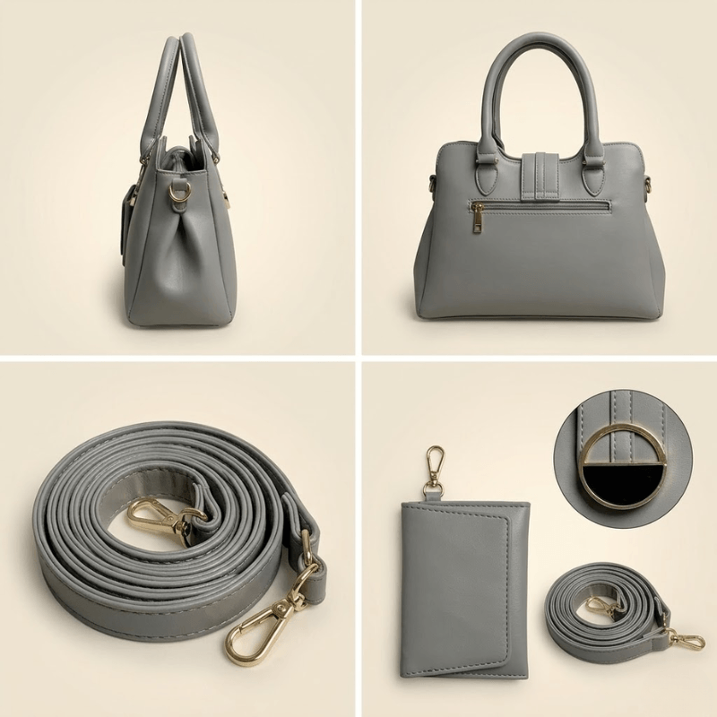 Luxury Smooth Ladies hand Bag With mini Pouch ZTS-CR-155