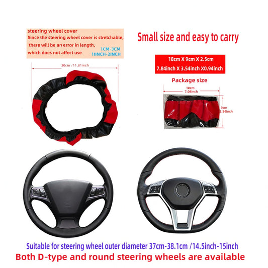 Premium Carbon Fiber & Leather Steering Wheel Cover - Anti-Slip & Universal Fit