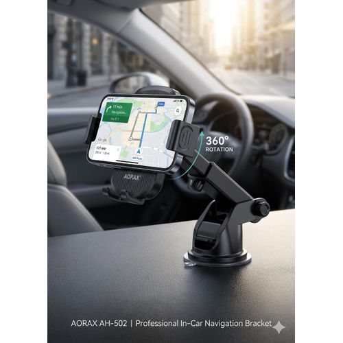 AORAX AH-503 Car Phone Holder, 360° Rotation Dashboard Adsorption Bracket Mount