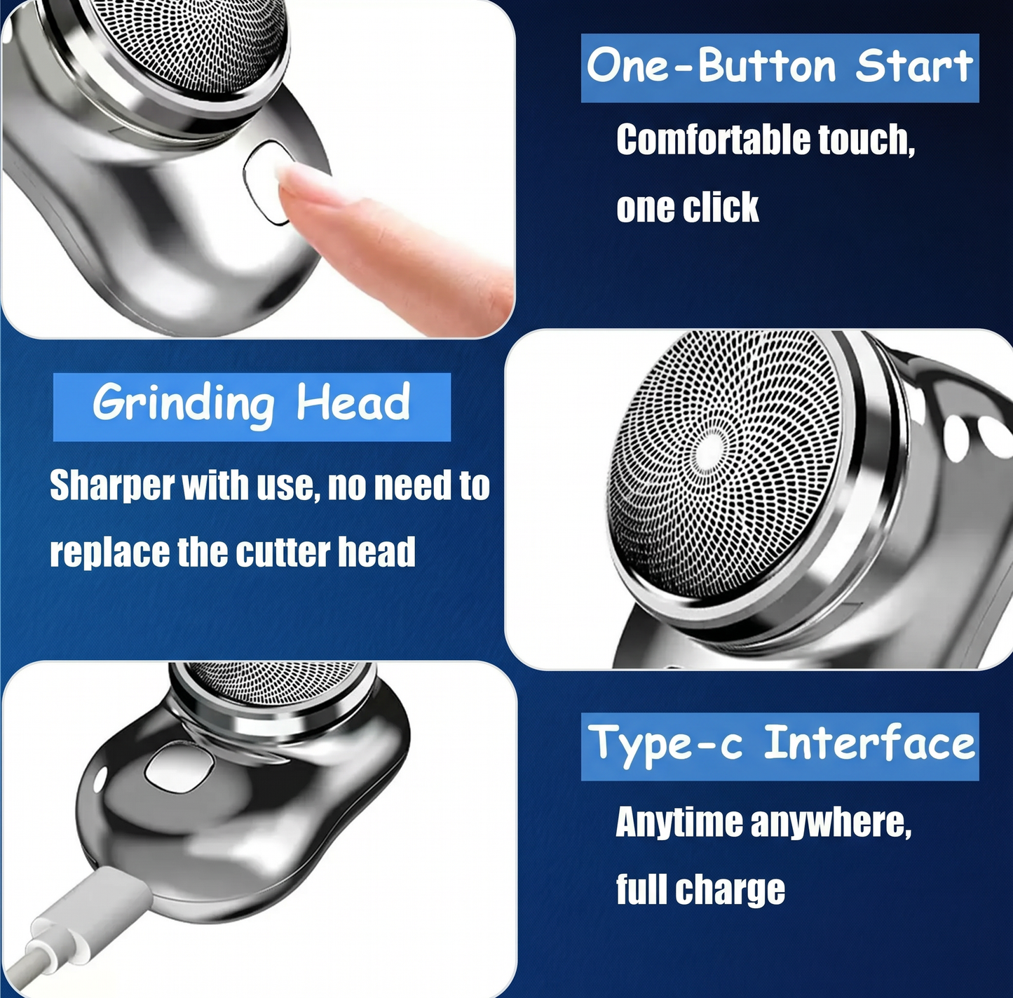 Portable Electric Mini Shaver for Men – Compact Rechargeable Beard & Face Grooming Machine