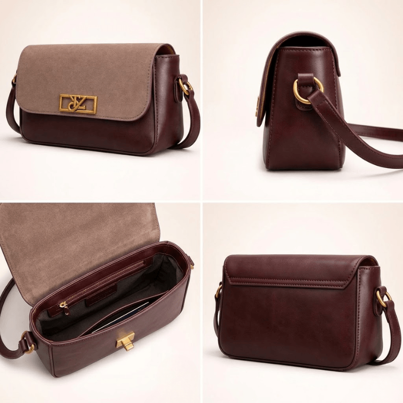 Crossbody Gold Chain, Metal Logo, Flap Closure ZTS-CR-120