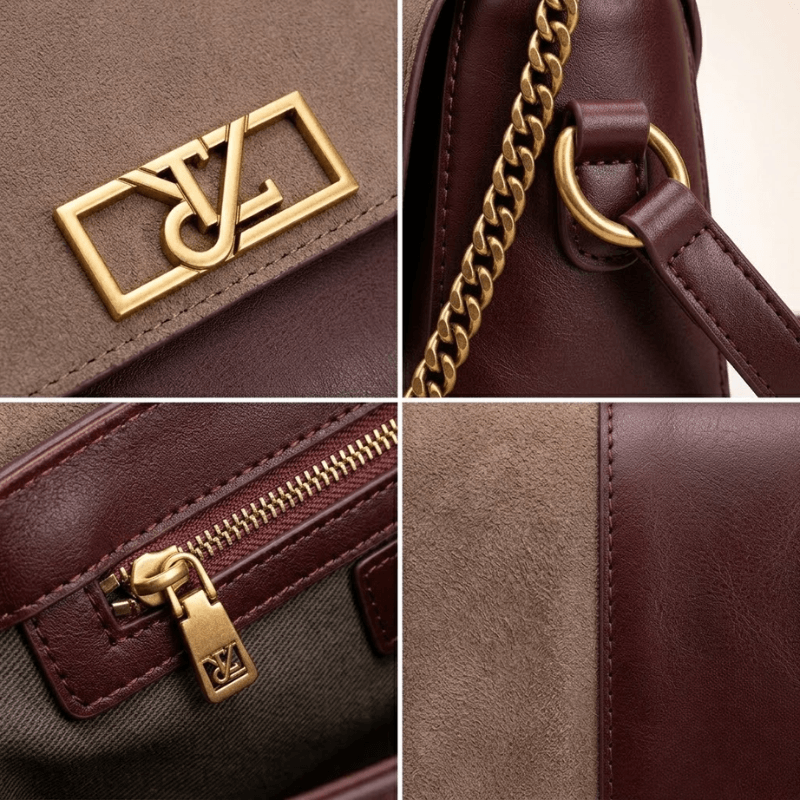 Crossbody Gold Chain, Metal Logo, Flap Closure ZTS-CR-120