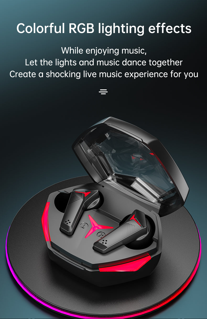 Wireless Bluetooth Gaming Earbuds with LED Lights & Deep Bass Sound
