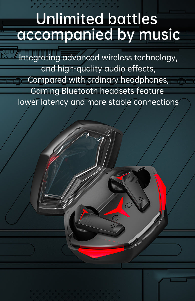 Wireless Bluetooth Gaming Earbuds with LED Lights & Deep Bass Sound