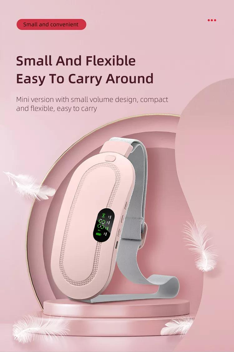 Smart Menstrual Heating Belt for Period Cramps – Rechargeable Electric Waist Heating Pad with 3 Heat Levels & Vibration Massage for Women