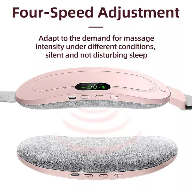 Smart Menstrual Heating Belt for Period Cramps – Rechargeable Electric Waist Heating Pad with 3 Heat Levels & Vibration Massage for Women