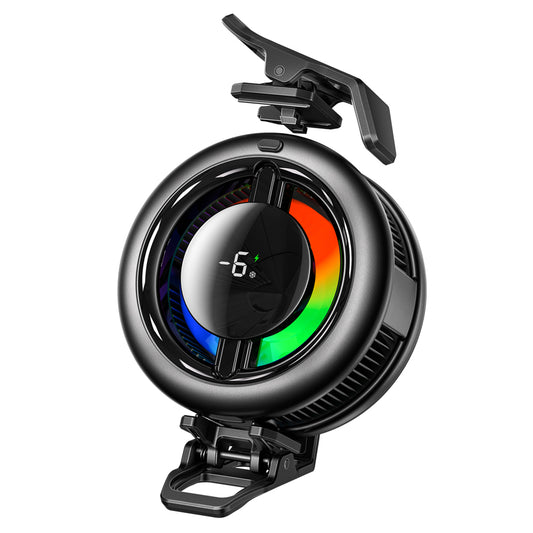 RGB LED Portable Fan with Digital Temperature Display | Adjustable Clip-On Cooling Fan