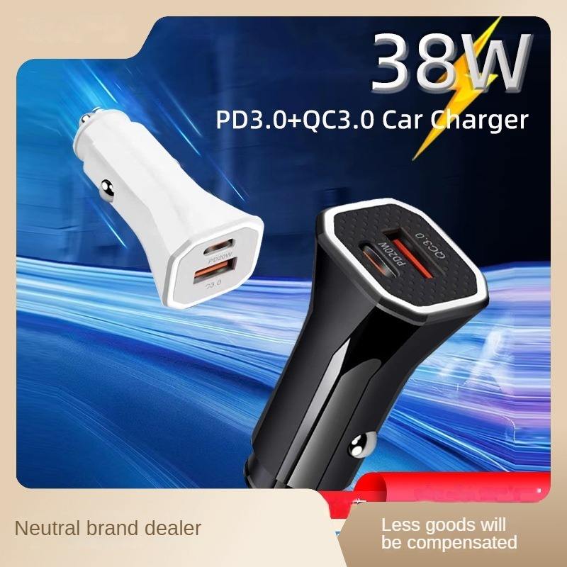 High-Speed Car Charger – USB-C PD 20W & USB QC 3.0 Fast Charger