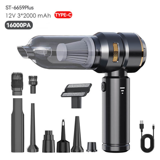 16000Pa Cordless Handheld Car Vacuum – Portable High Power Cleaner with HEPA Filter
