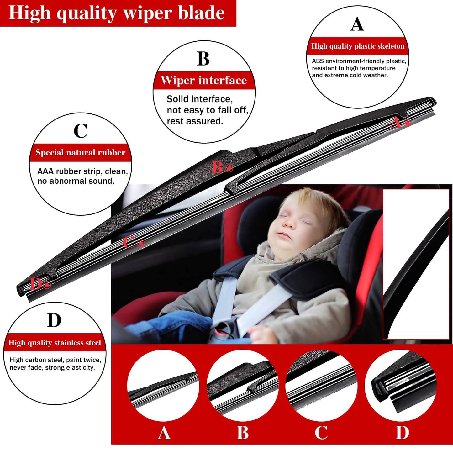 Provides clear, streak-free wiping to remove rain, dust, and debris from your rear windshield.