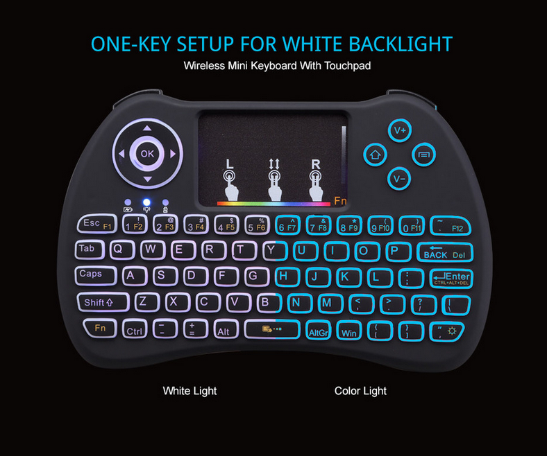 Portable Wireless Keyboard – Mini Touchpad Keyboard for TV Box & PC
