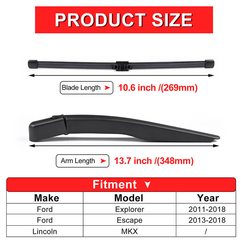 Provides clear, streak-free wiping to remove rain, dust, and debris from your rear windshield.