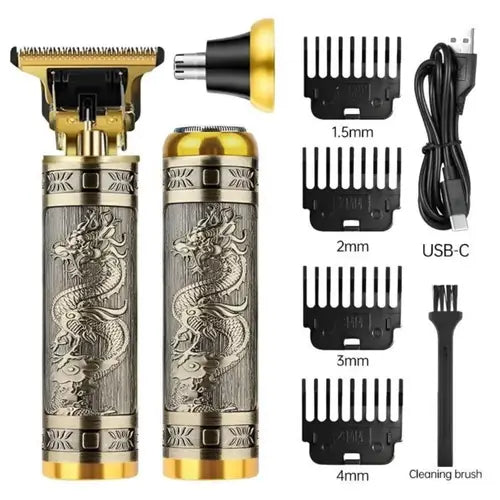Premium Rechargeable Hair Trimmer – Full Metal Body, 1200mAh, Titanium Blades, Type-C Fast Charging (Best Hair Trimmer in Pakistan)