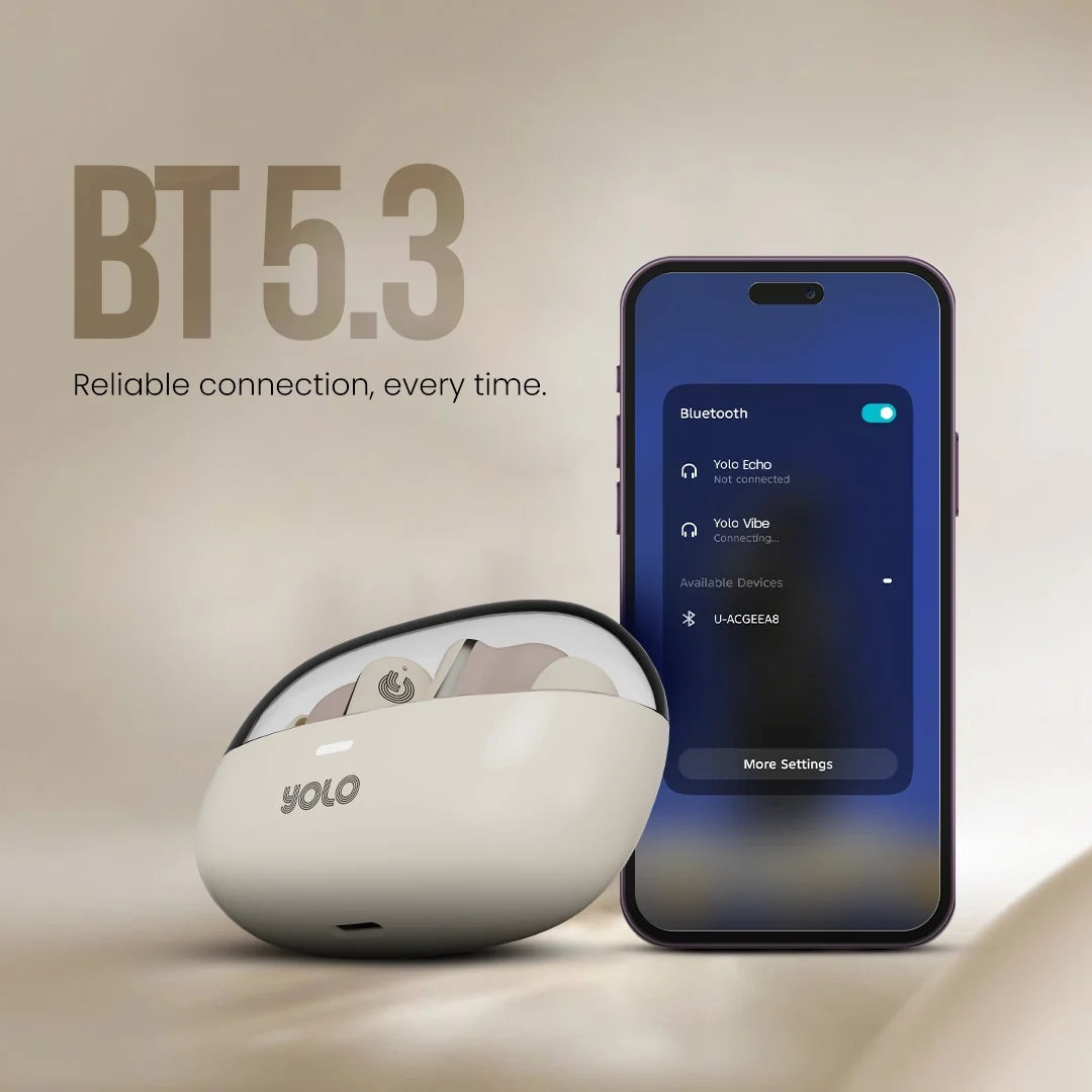 YoPod Vibe Wireless Earbuds – Bluetooth 5.3, 13mm Bass Boost, 30 Hours Playback