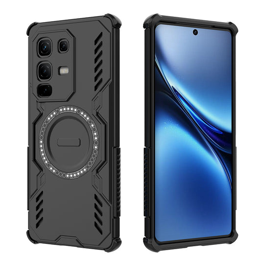 Infinix Note 50 Pro Rugged Armor Case with Magnetic Ring Holder | Shockproof Heavy Duty Back Cover