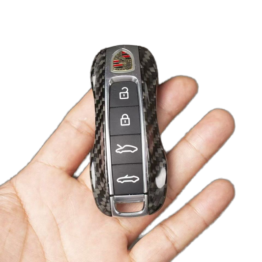 Premium Carbon Fiber Car Key Cover for Porsche | Protective Key Fob Case Shell (Fits Cayenne, Panamera, Macan, 911)