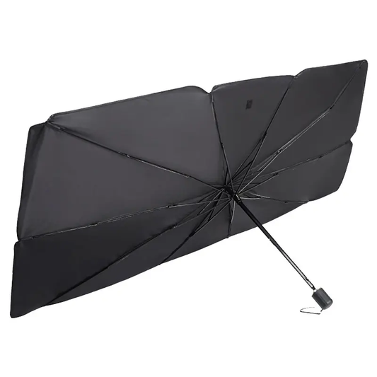 Premium Car Sun Shade Umbrella | Heat Insulating Windshield Visor Cover with Storage Leather Pouch