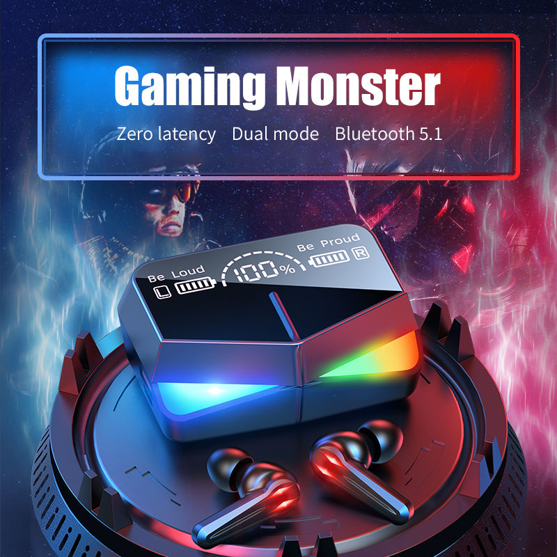M28 Gaming Monster Earbuds – Dual Mode Bluetooth 5.1 Zero Delay Headphones