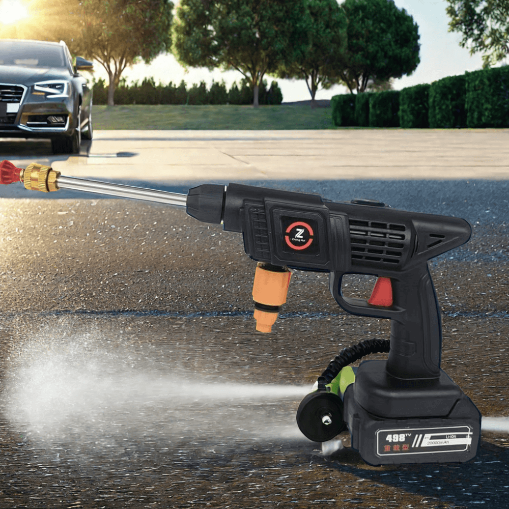 Portable Wireless High Pressure Under 1000W Metal & Plastic Car Washer Set Orange Car Cleaning Tool Kit Gun-like Car Wash Tool