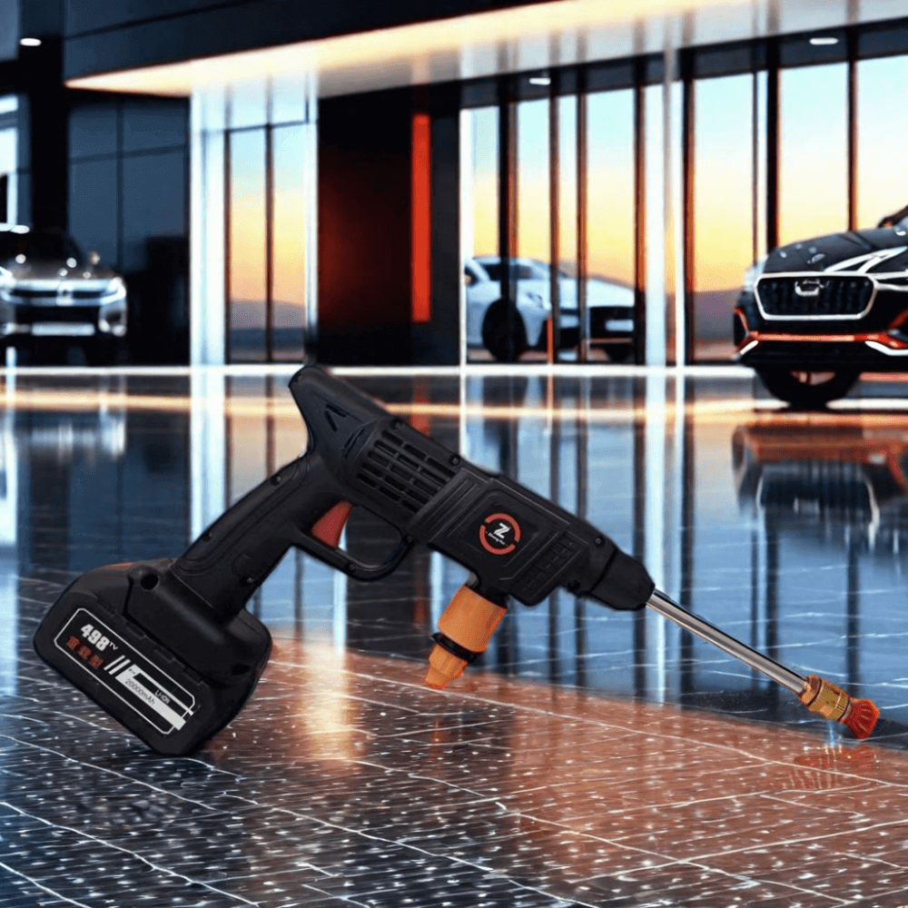 Portable Wireless High Pressure Under 1000W Metal & Plastic Car Washer Set Orange Car Cleaning Tool Kit Gun-like Car Wash Tool