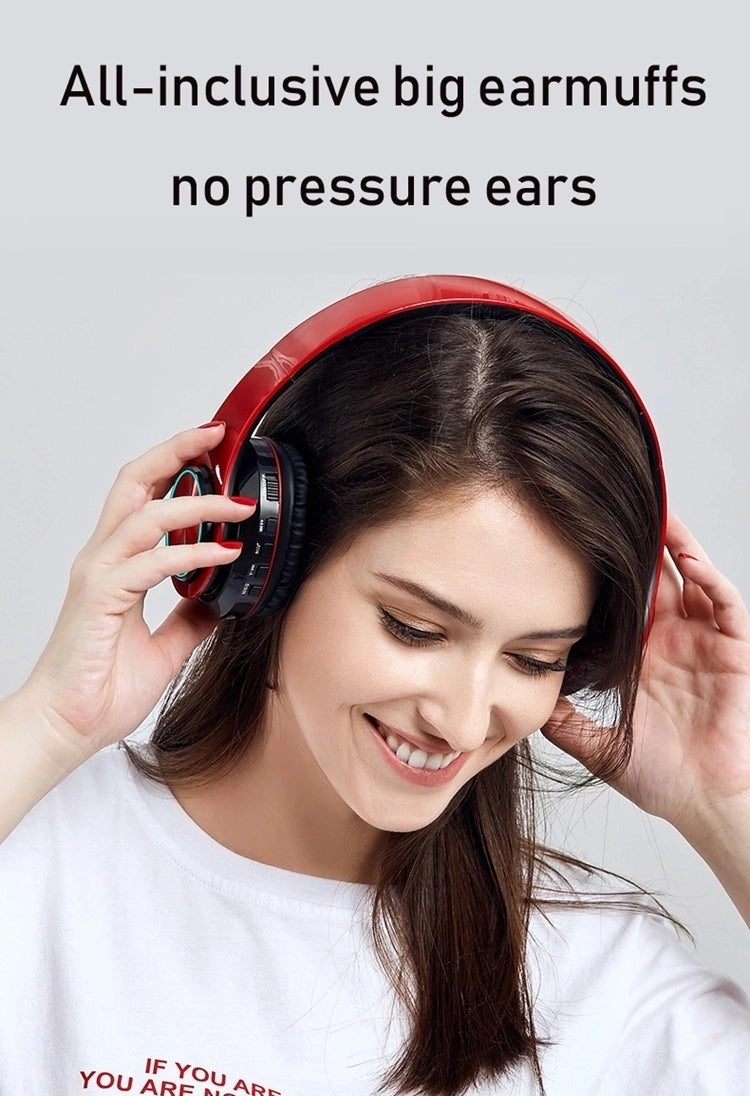 Bluetooth Headphones with LED Lights – Foldable & Long Battery Life