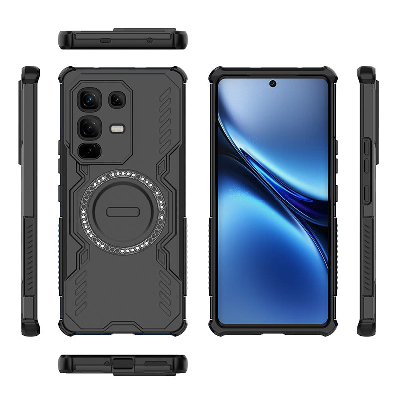 Infinix Note 50 Pro Rugged Armor Case with Magnetic Ring Holder | Shockproof Heavy Duty Back Cover