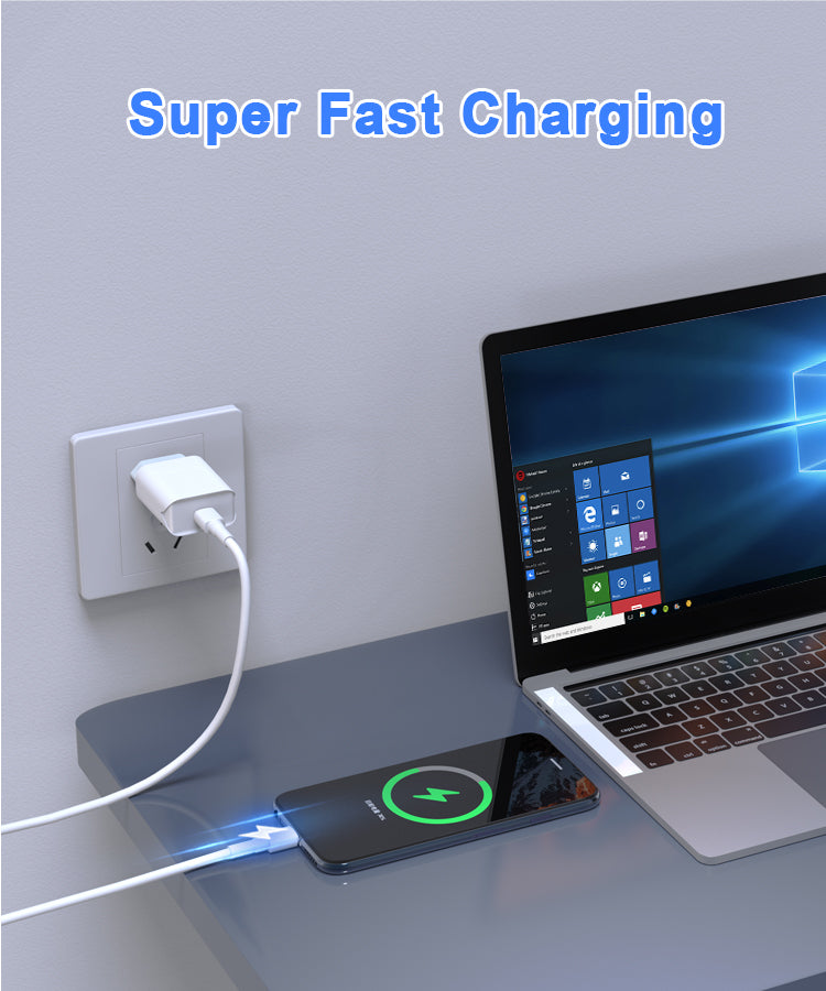 Ultra-Fast 100W USB-C Charger (60W+20W) with 1M Cable – Dual Port PD Wall Adapter
